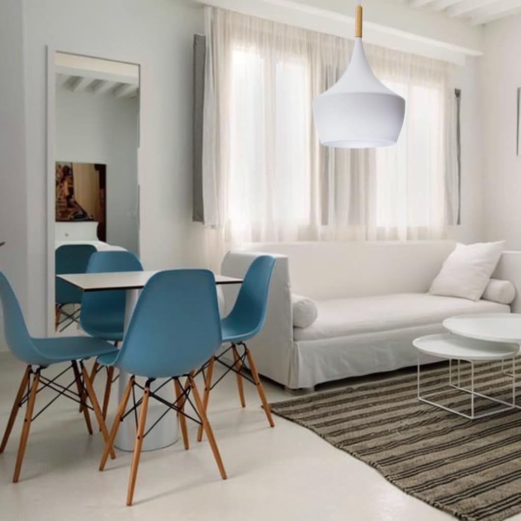 TECNOLUX EURO Lampada A Sospensione In Legno Rosca E27, Naturale, Per Sala Studio E Camera Da Letto - 2