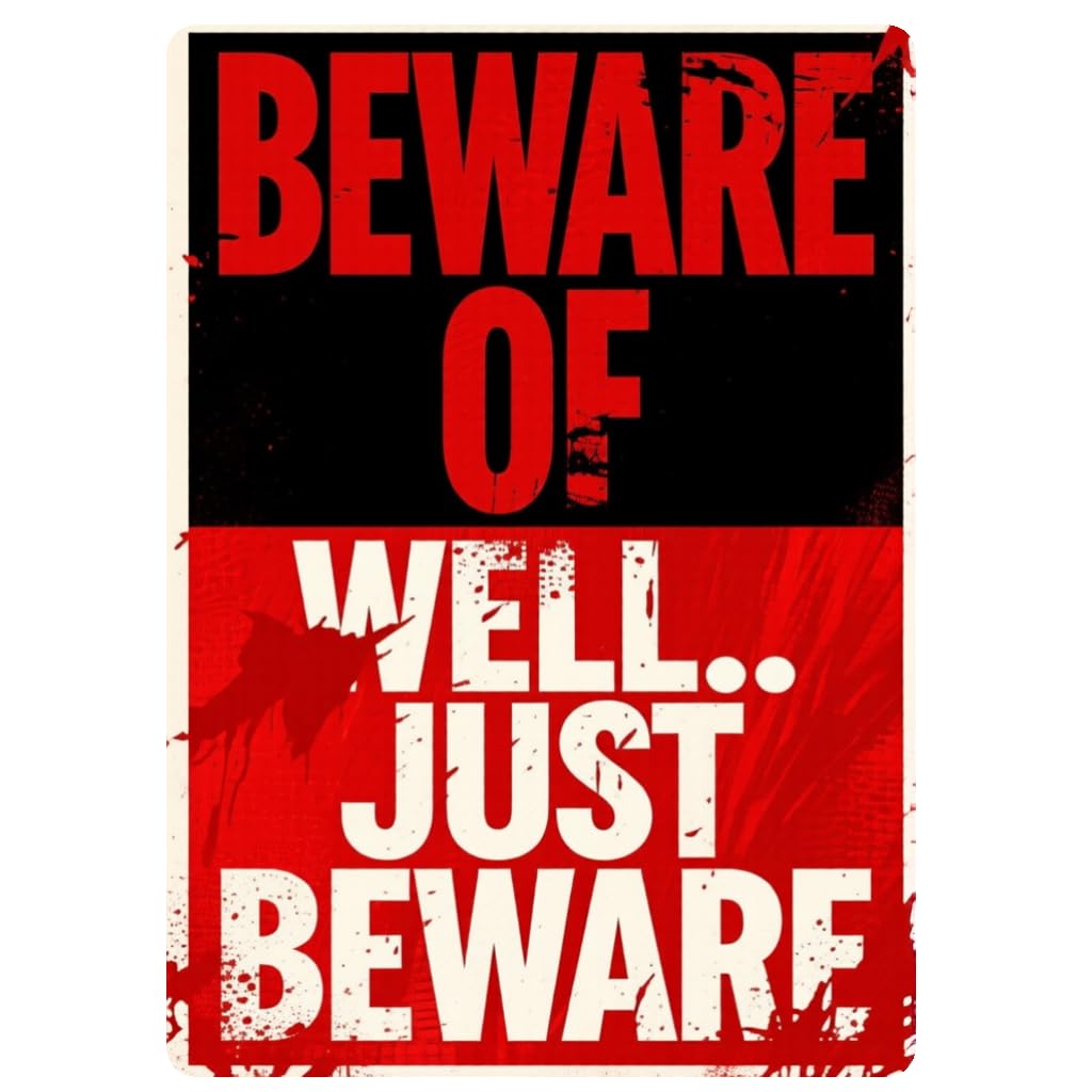Beware Of Just Beware Tin Sign, 12x8 Inch Warning Decor