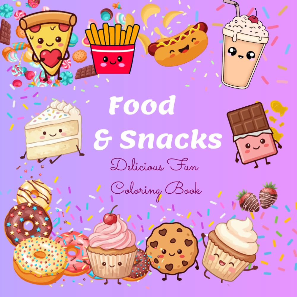 Food & Snacks Delicious Fun Coloring Book