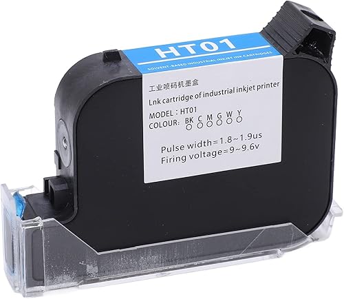 FTVOGUE Cartucho de impresora de mano, cartucho de impresora de inyección de tinta de secado rápido para impresión (negro)