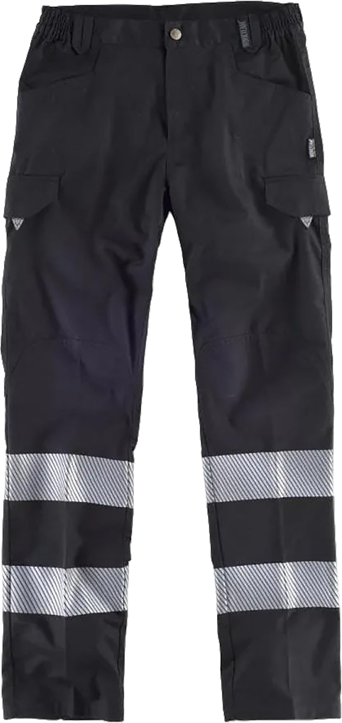 WORKTEAM Pantalón Alta Visibilidad Slim Fit de Trabajo, Cintas Reflectantes Segmentadas, Multibolsillos. Unisex