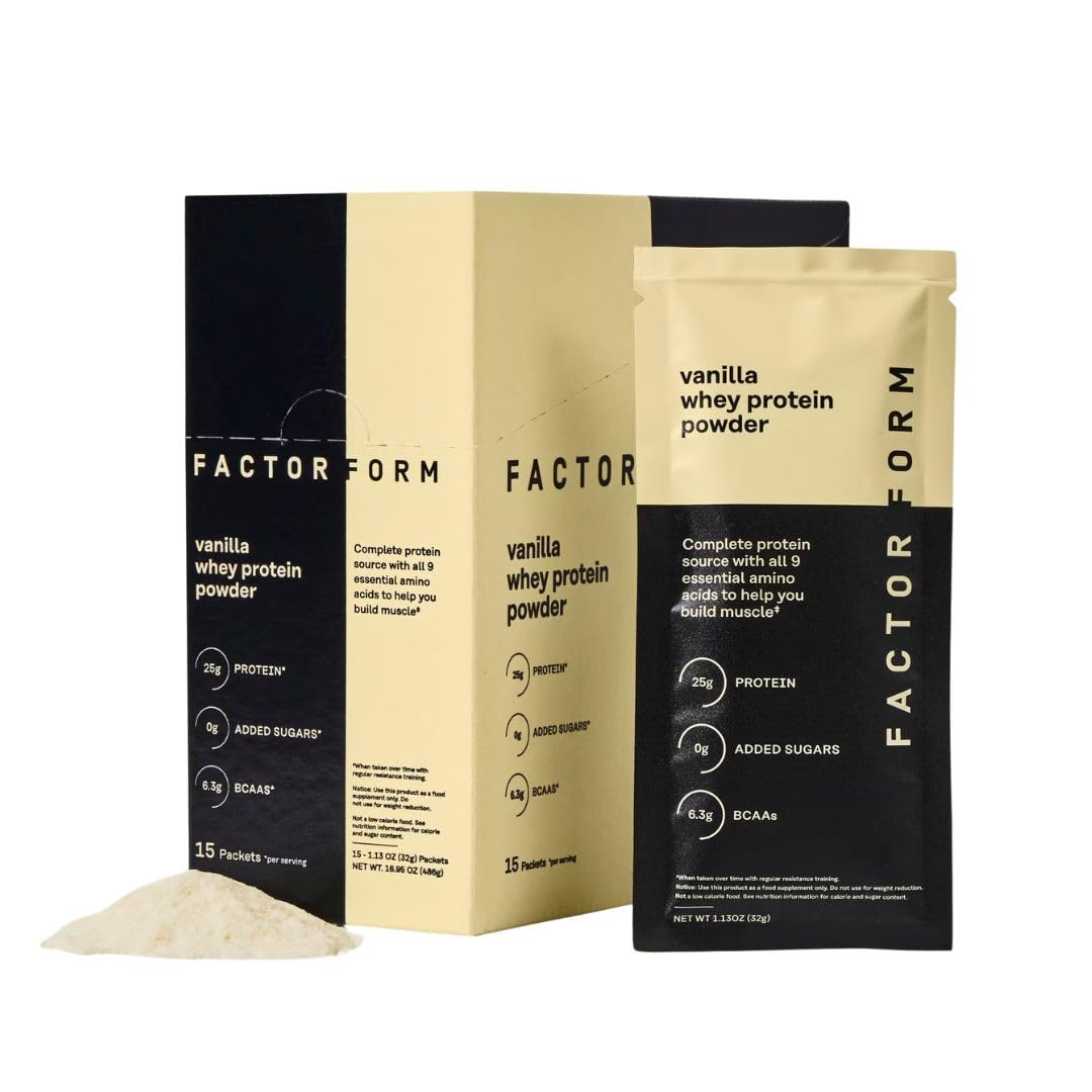 FACTOR FORM Whey Protein Isolate Baunilha 25 g de proteína, 15 sachês
