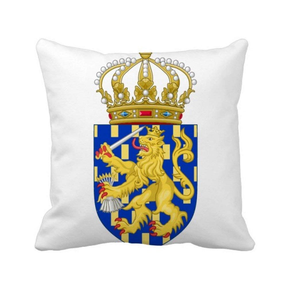 Housse de coussin carrée Pays-Bas avec emblème national pour décoration de canapé