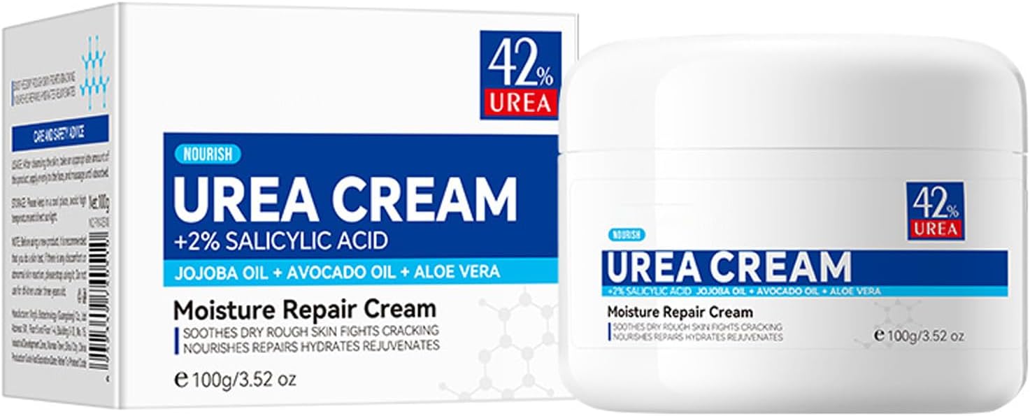 GEEWHILEUrea Cream Urea 42% Foot Cream Nourishing Urea Foot Cream for Cracked Heels And Dry Skin Cracked Heel Repair Cream For Feet and Hand, Maximum Strength for Hand, Foot and Body Care