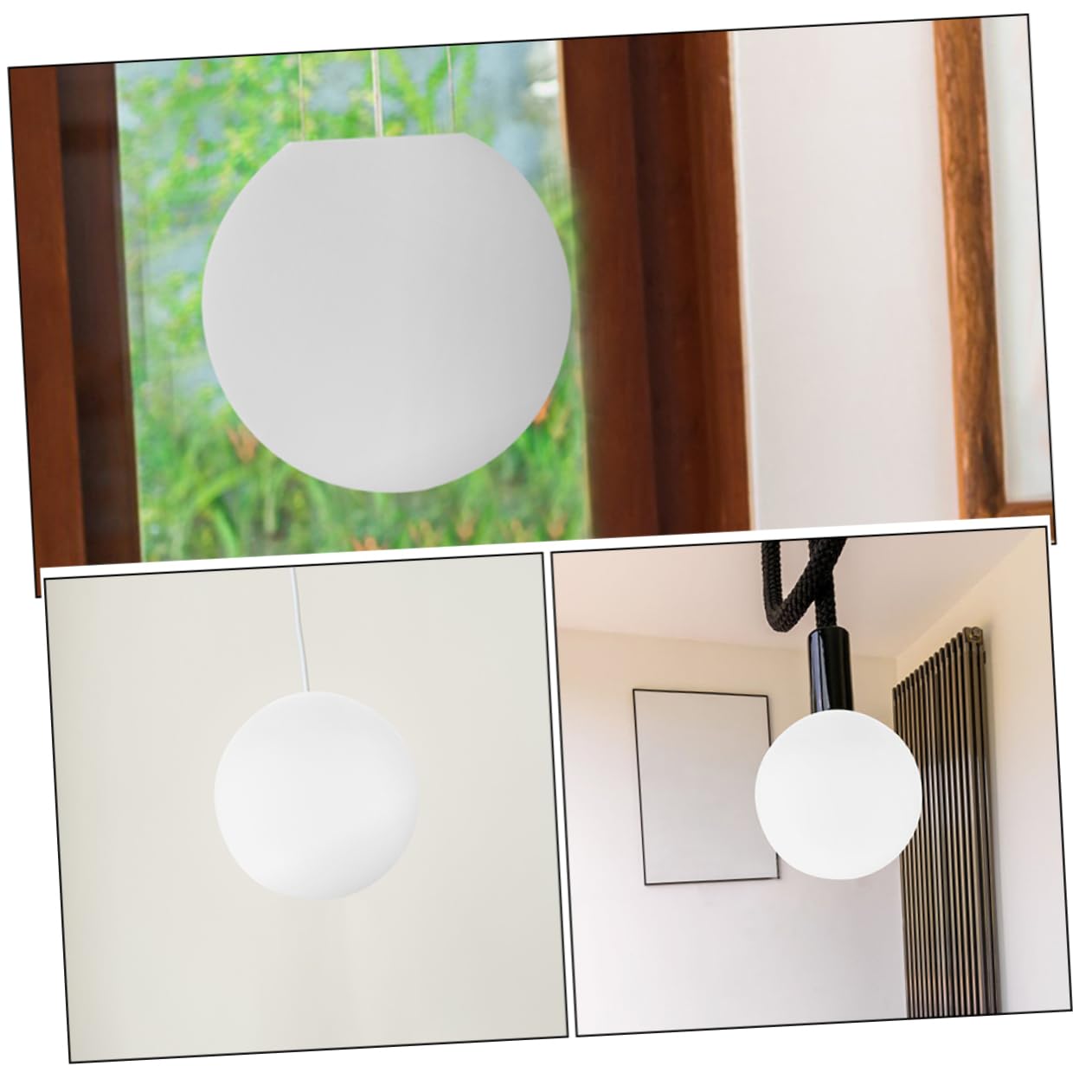 Gadpiparty Tulipa Lámpara Techo de Vidrio Opalino, Pantalla de Globo Redonda Lechosa, Fácil Instalación y Limpieza, para Comedor y Dormitorio