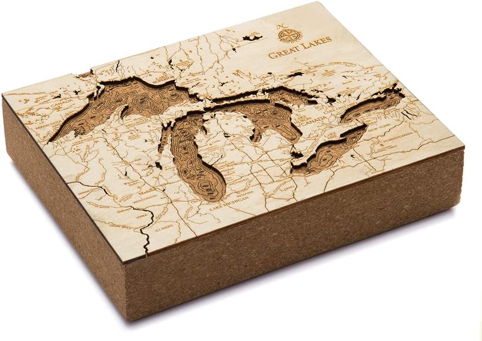 Great Lakes Cork Map, 8 x 10