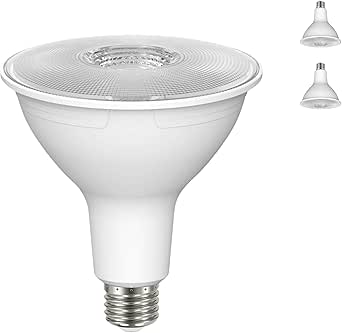 Satco LED PAR38 Lamp 11.5W 90W Equivalent 3000K Soft White 90+ CRI 40° Beam Angle Dimmable Medium Base 120V Clear Finish – 2 Bulbs – Part S22219