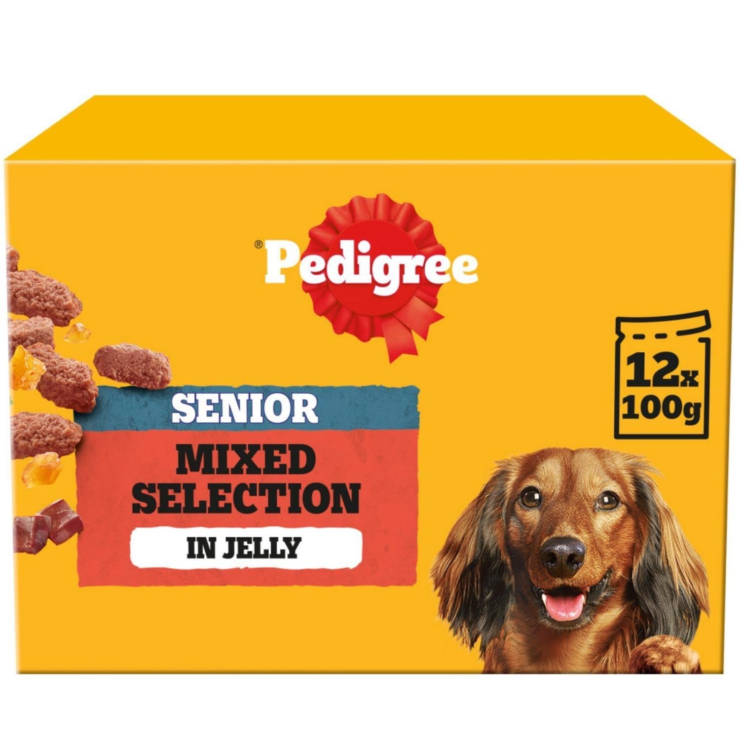 Pedigree Pouch Jelly Senior 12x100g (Pack of 4)