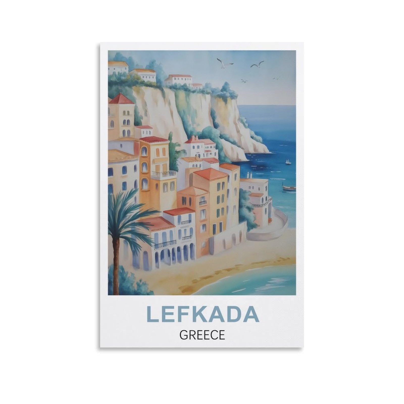 EZMLFA Diamond Art Kits Adults,Lefkada Greece,5D Dimond Picture, Crystal Gem Art Crafts for Boys Girls, DIY Mosaic Creations Set for Home Decor 30x40cm