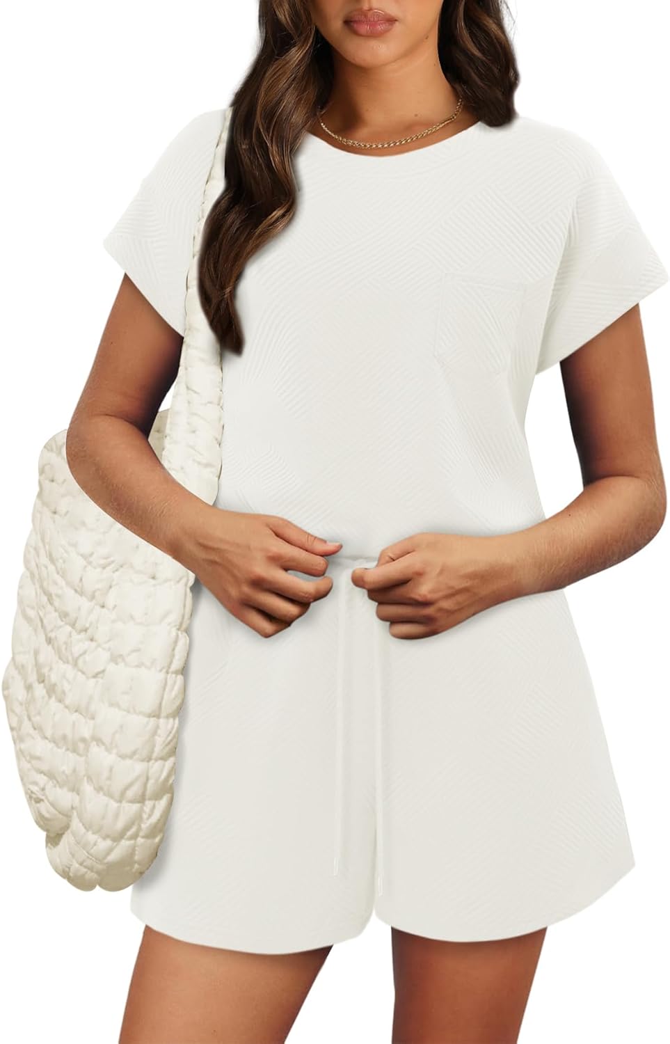 KISSMODA Two Piece Sets for Women Sweatsuit Casual Tracksuits Short Sleeve Crewneck Tops and Shorts 2025 Lounge Outfits - Image 3