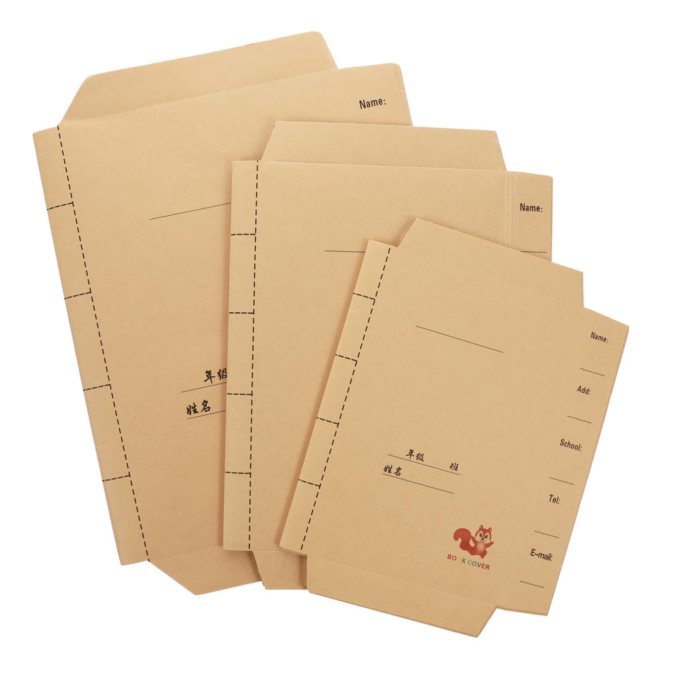 Copertine Libri Scolastici 30pezzi in Carta Kraft Regolabili | Festa Scuola Decor, per Libro e Textbook, Student Stationery, Piegatura Flessibile e Spazio Note