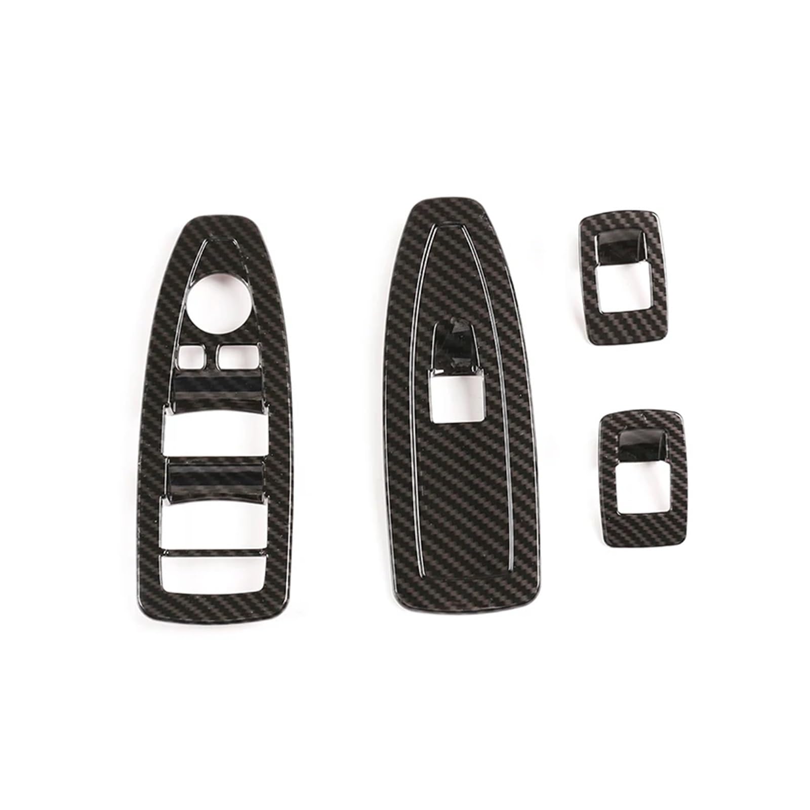 4pcs ABS Chrome Car Window Lift Switch Button Control Panel Frame Cover Trim Compatible For BMW X1 X2 F47 F48 2021 (for Deluxe Version) (Color : Carbon Fiber)
