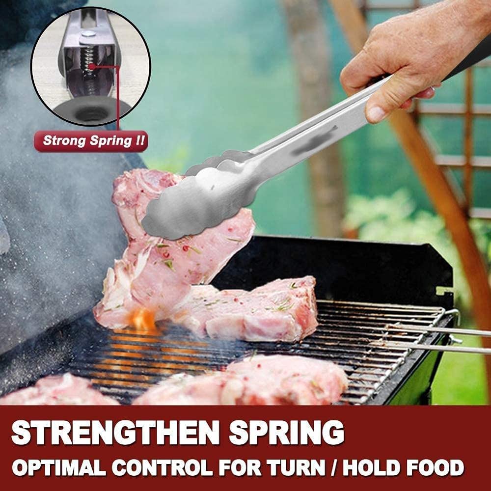 Pinzas para Alimentos de Silicona de Grado alimenticio, Pinzas para Servir Antideslizantes, Resistentes al Calor, Pinzas de Cocina para Fideos, Utensilios de Cocina (12 Pulgadas), 1 ud.