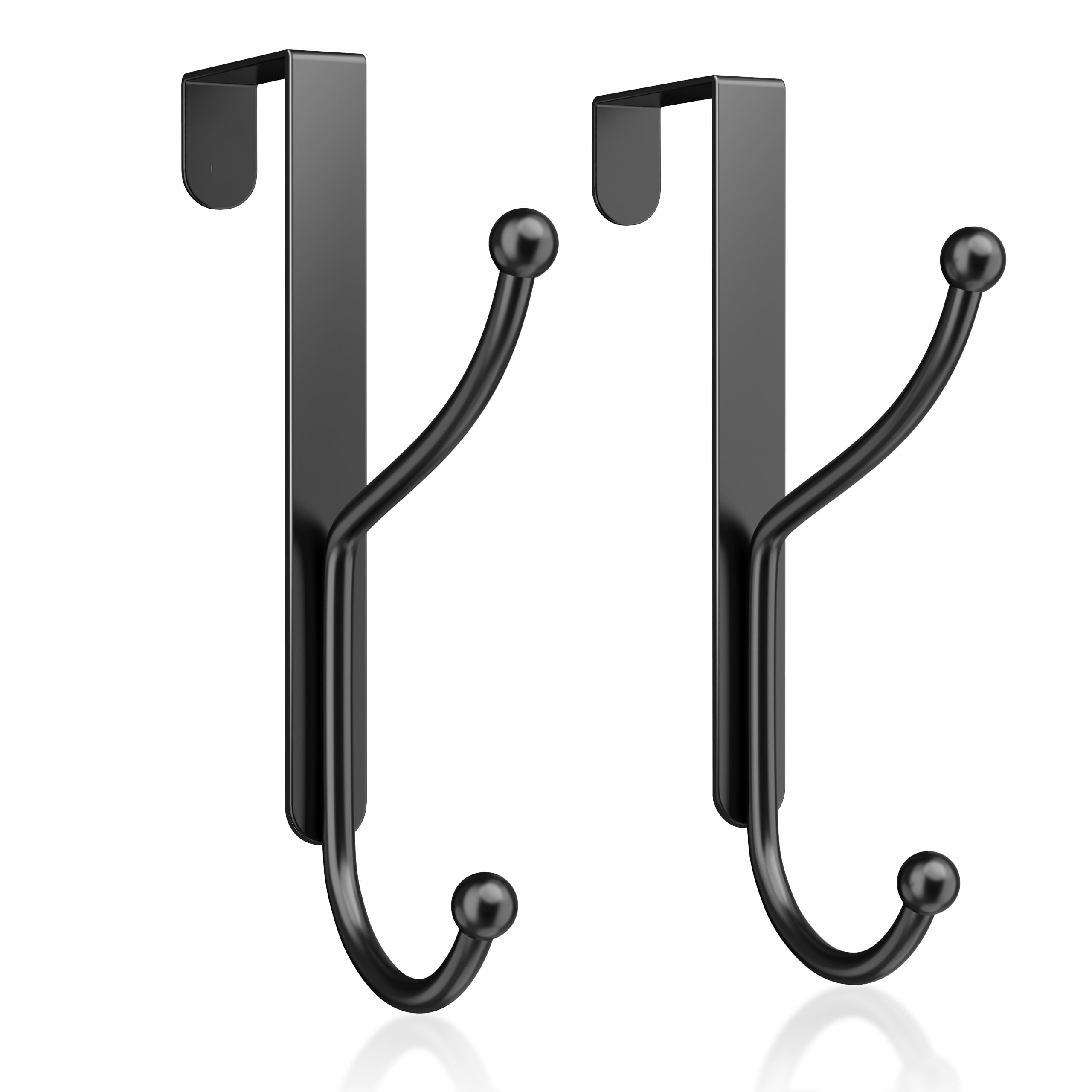 niffgaff Over Door Hook 2-Pack, Heavy Duty Door Hanger, Fits Interior Doors 1.4 Inches Thick, Organize Coats, Hats, Towels