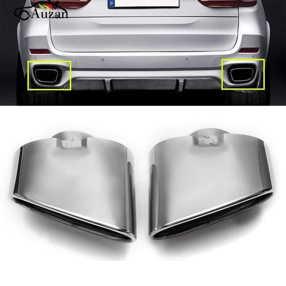 eindpijpen 2PCS Auto Chrome Wydech Podwójna Rura Końcówka Tłumika Ze Stali Nierdzewnej Do BMW X5 E70 2008-2013 Akcesoria uitlaatdemper