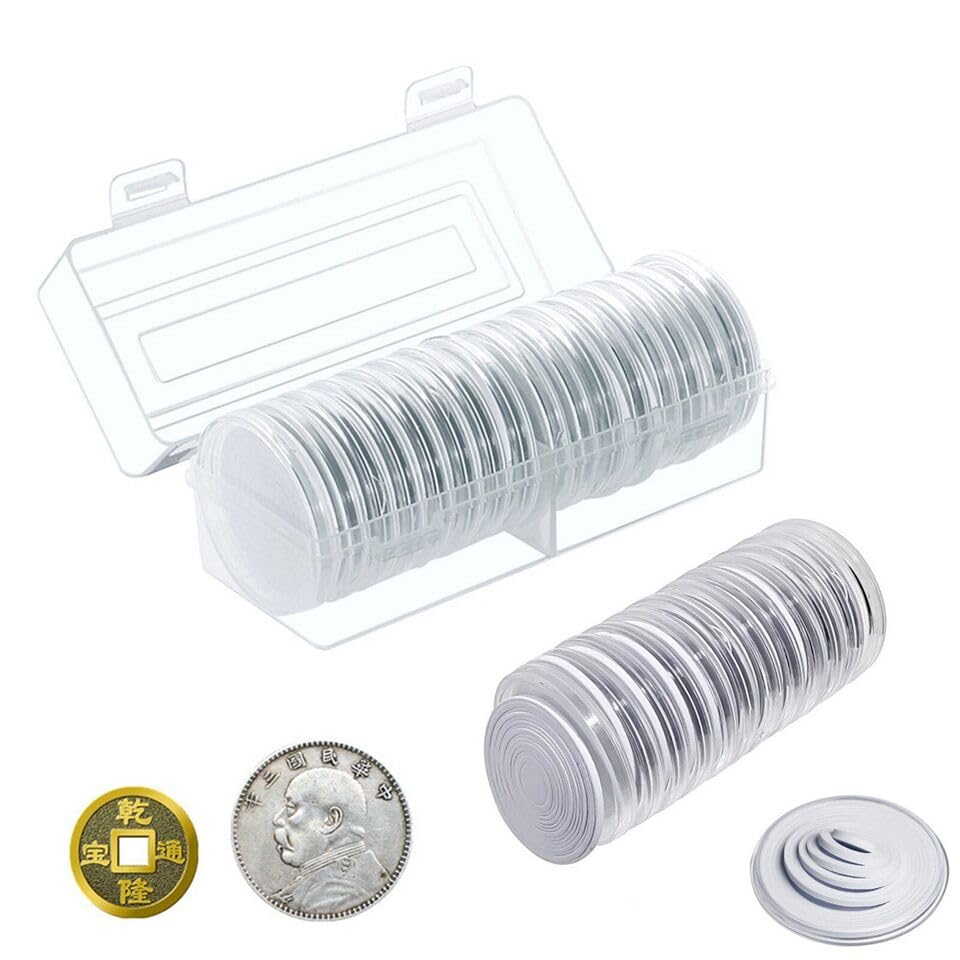 Caja para monedas 20 piezas 46mm plástico miniatura 1