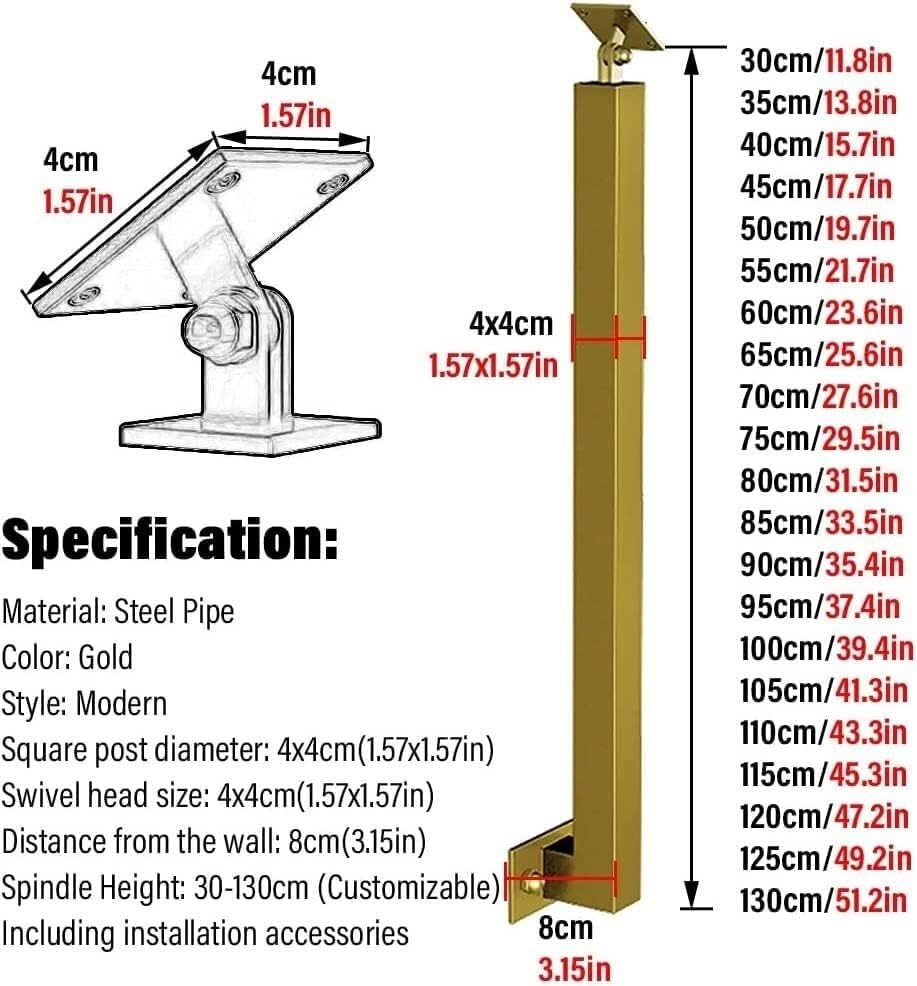 Barandillas para escaleras y cubiertas con columnas metálicas de 90cm 3