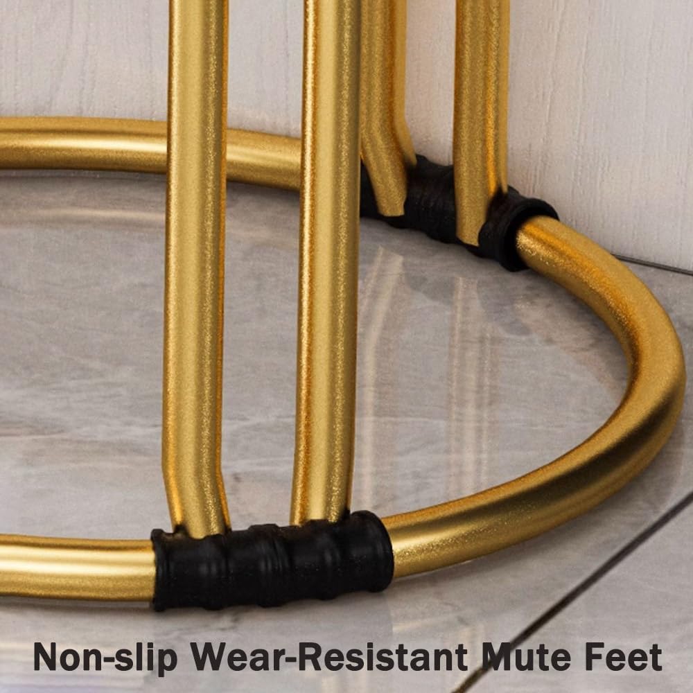 Padded Stack Stools - 18 Inch Portable Nesting Metal Stools with Padded Seat, 2 Pack - Flexible Seating for Home, Kitchen, Indoor, Outdoor - Ideal for Decor and Comfort