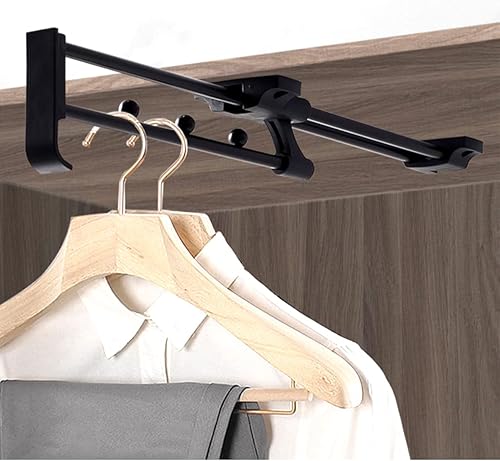 Miniatura 6 de Autuwintor Barra de armario extraíble resistente retráctil para ropa, armario de ropa de 12 pulgadas, varillas telescópicas para armario montadas en