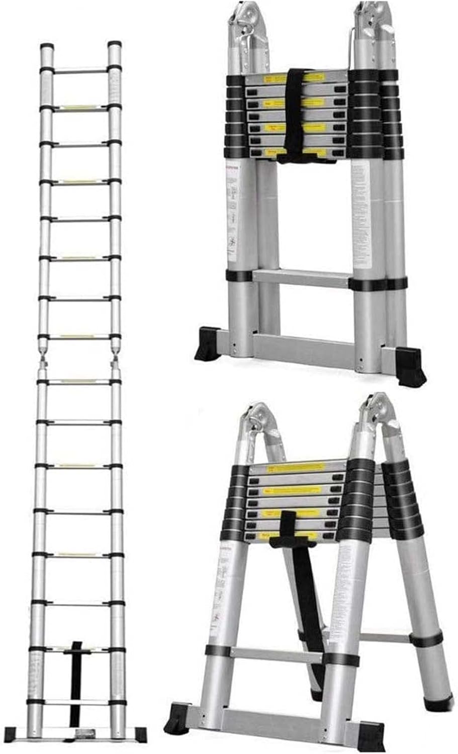 AFrame Telescopic Ladder 12+12ft, Aluminum Extension Foldable