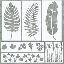 Large Leaf Stencils for Painting on Wood, Canvas and More - Reusable Paint Stencil Set - Leaf Stencils for Walls, Furniture and Signs - Scrapbooking & Journaling Stencils - Includes Aspen Tree Stencil