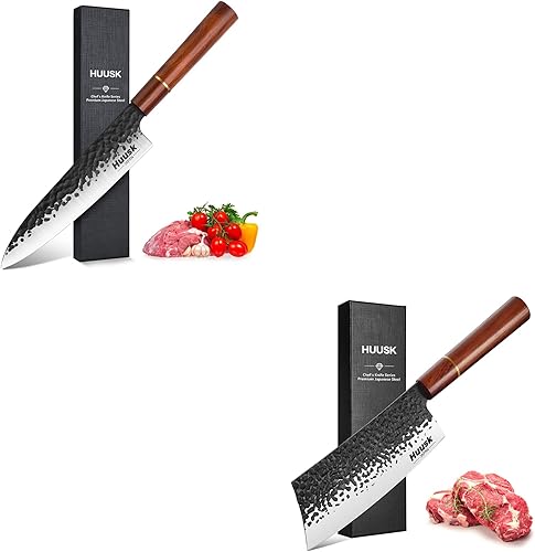 Miniatura 1 de Huusk Cuchillo de cocina afilado de acero de alto carbono con cuchillo Gyuto de 8 pulgadas, cuchillo de chef japonés profesional