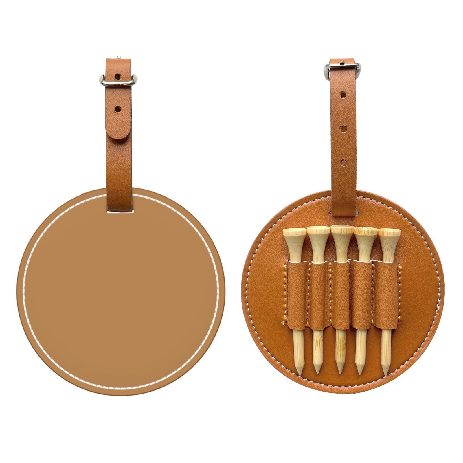 WXXWXD Solid color brown Printed Golf Tee Storage Bag - Portable Storage, Easily Organize Tees