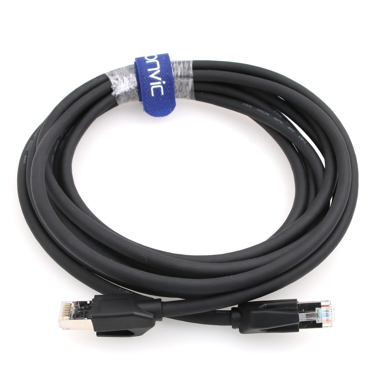 Ethernet-Kabel, RJ45-Stecker auf RJ45-Stecker, Gigabit-Netzwerke, Cat 5e, geschirmtes Kabel für Industriekamera, Schwarz (15 m)