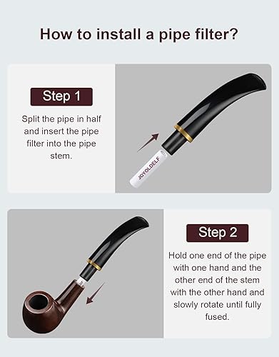 Miniatura 3 de Joyoldelf Filtros de tubo de 0.354 in - Filtros de carbono de 120 unidades para pipa de tabaco con experiencia de fumar superior prémium
