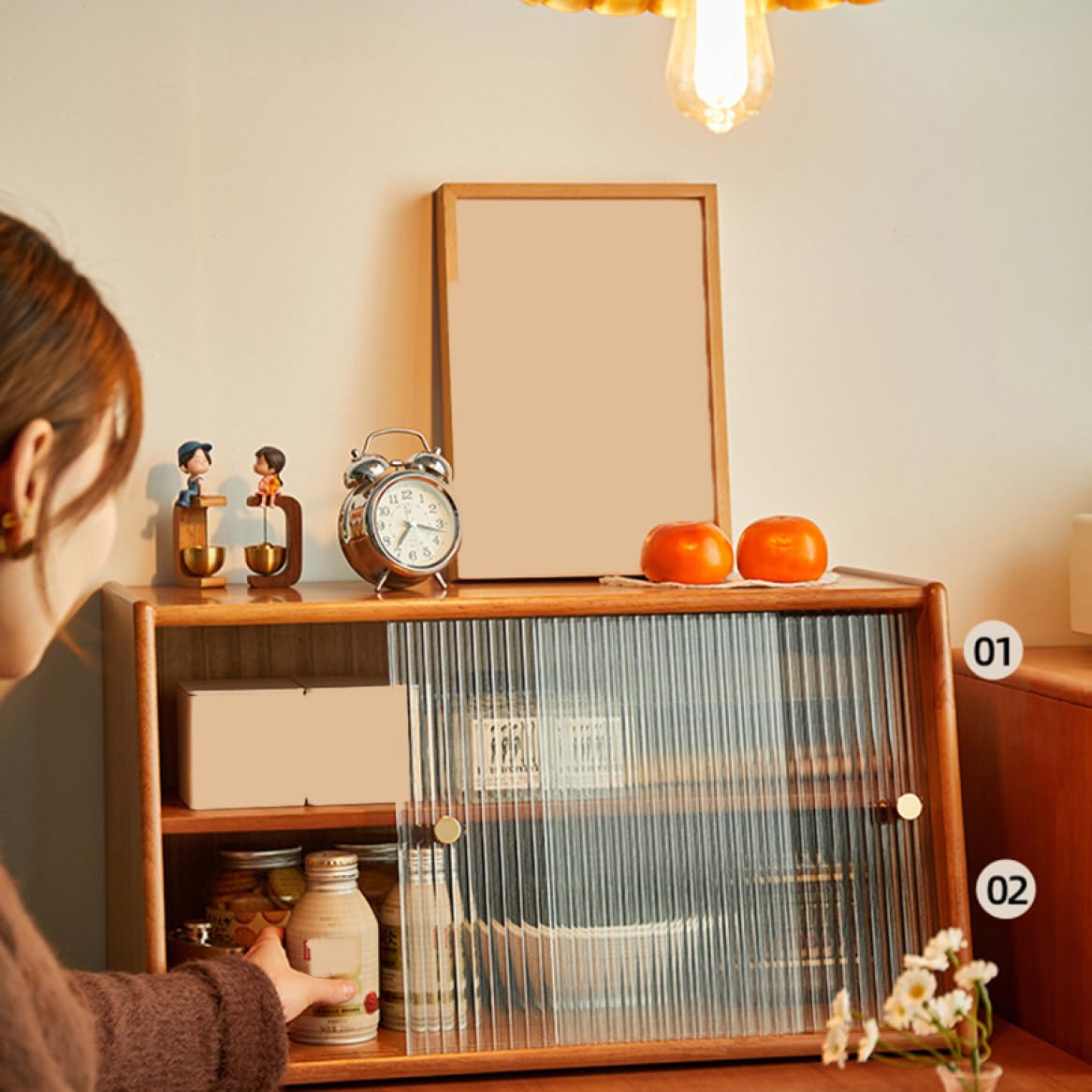 ライトウッド ショップ 2ドア 収納キャビネット ライトウッド 2ドア