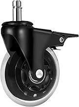 Rodízios universais para cadeira PU, rodízios para escritório resistente, rodas universais transparentes 6,5 cm, rodas para cadeira silenciosas para a maioria das cadeiras Littryee