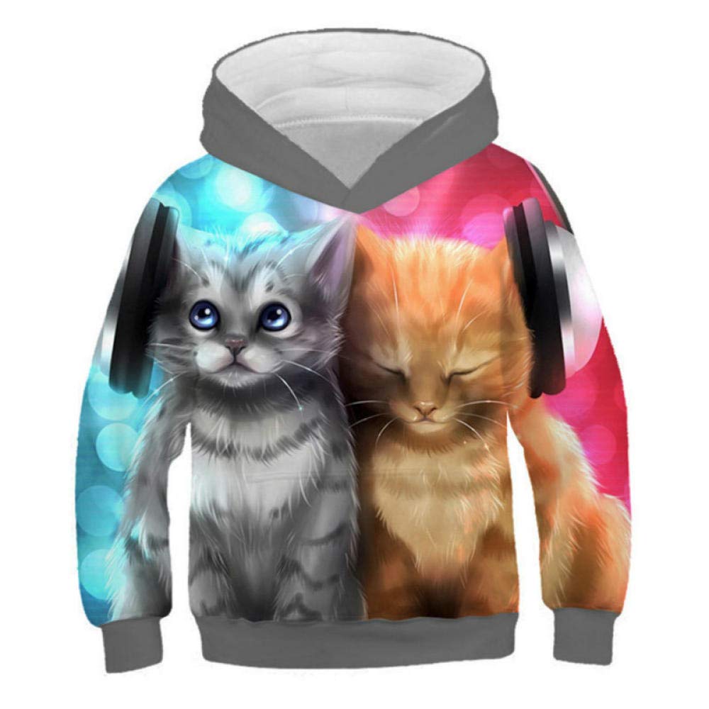 Sweat à capuche 3d chat galaxy espace cadeau garçon