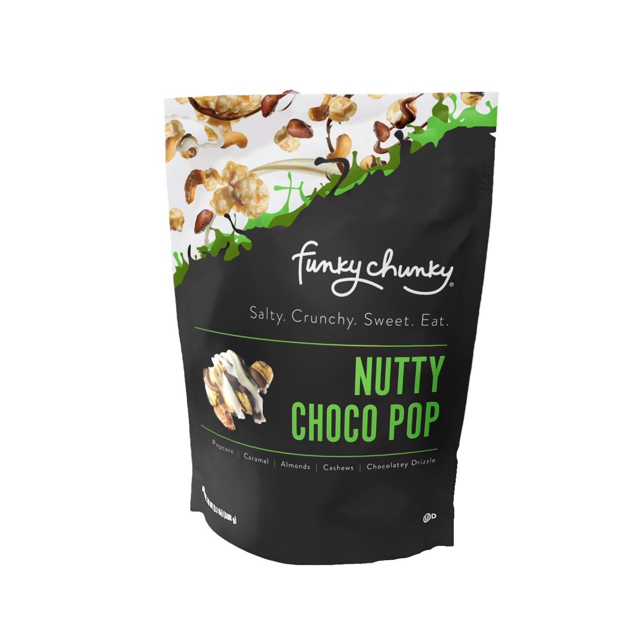 Funky Chunky Nutty Choco Pop 19oz Jumbo Bag of Gourmet Chocolate Popcorn