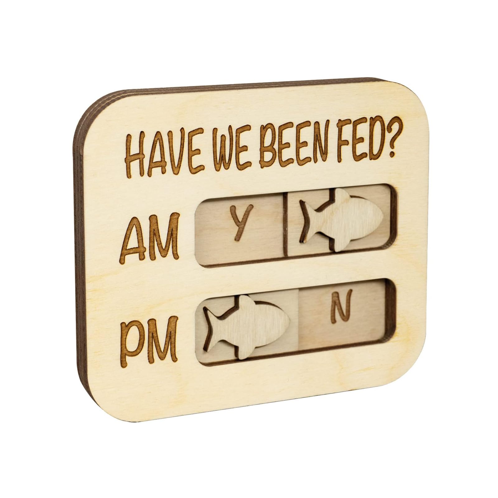 Have We Been Fed Sign, Wooden Feeding Reminder Tag, Creative Pet Feeding Decorations CatοΌ Feeding Reminder Pendant Dog Cat, Magnetic Notepads for Refrigerator (D)
