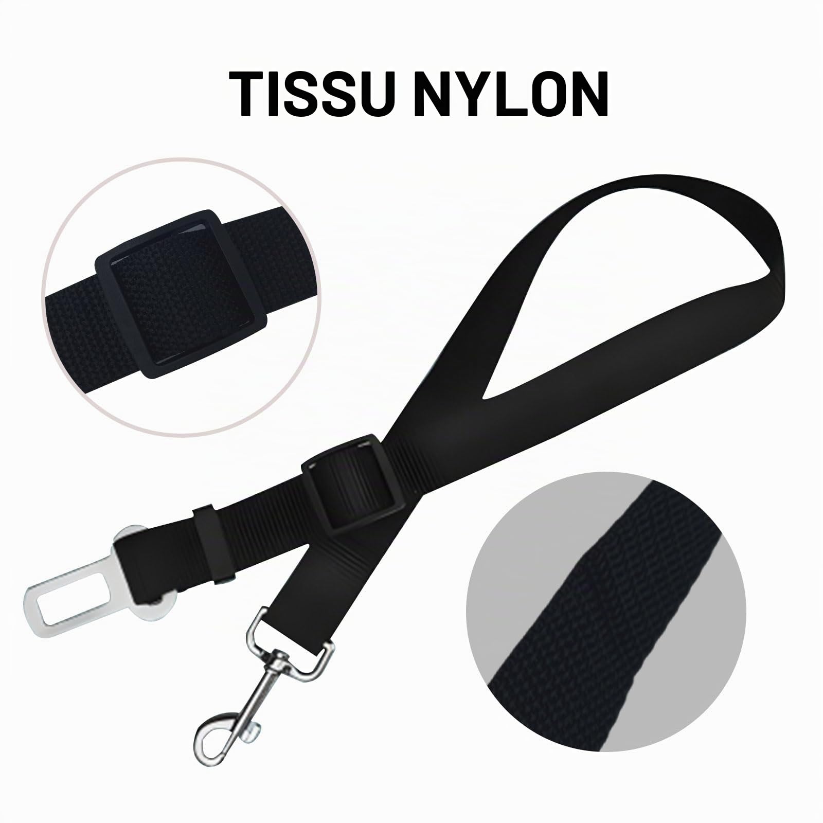 2 Pièces Harnais Voiture Chien Bleu et Noir Ceinture Chien 42-70cm Laisse Protégez-Vous et Votre Animal de Compagnie