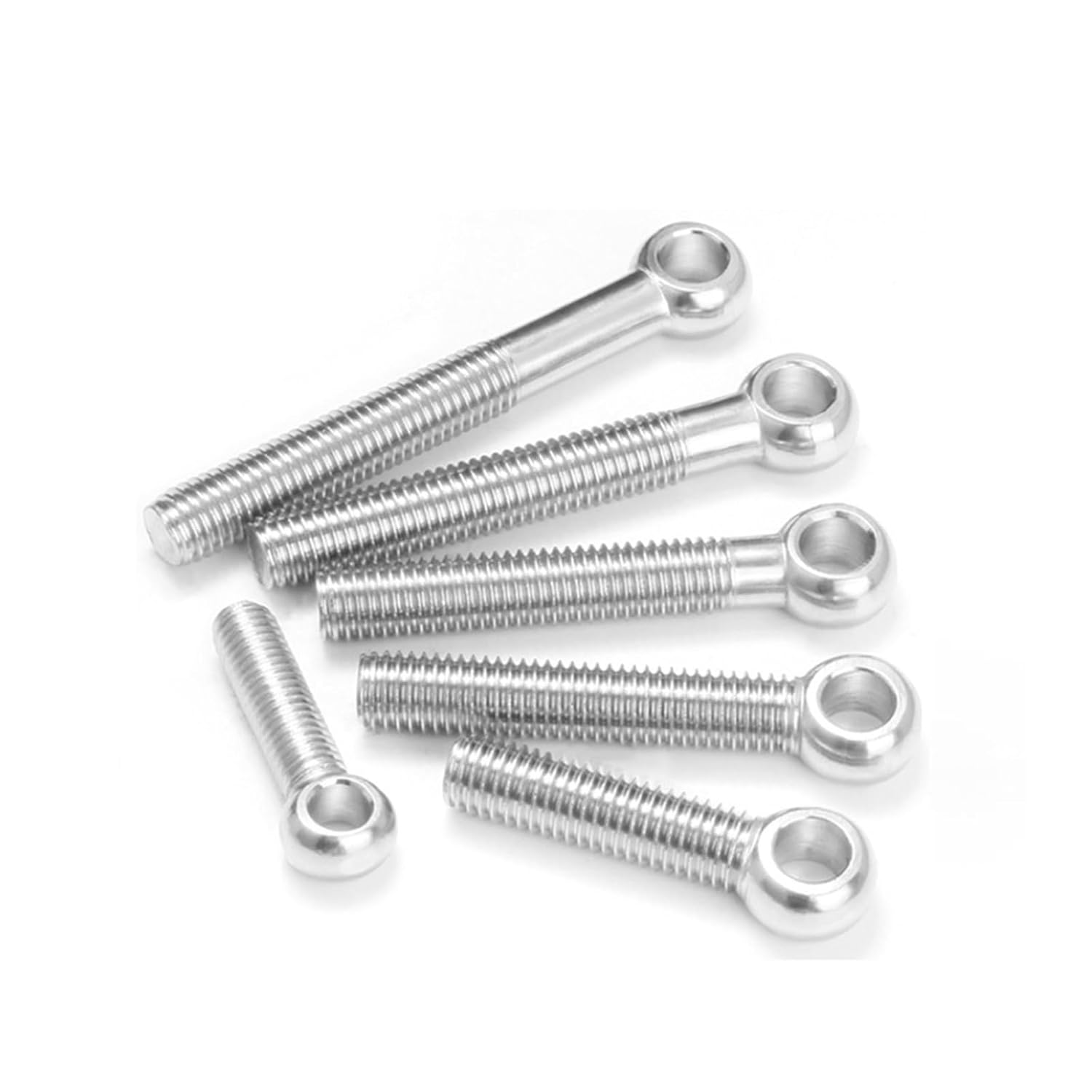 1PCS M5 M6 M8 M10 M12 304 Stainless Steel Lock up Link Bolt Eye Slip Hole Screws Rod End Bolts (Size : 60mm, Color : M8(1Pcs))