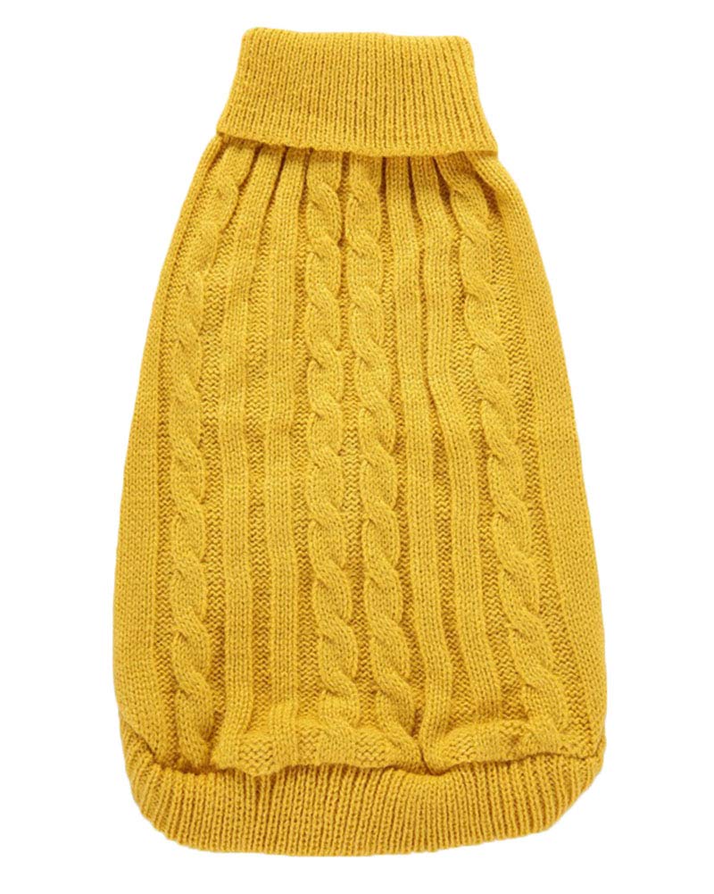 Pet Cat Dog Jumpers Puppy Knitted Clothes Warm Sweater Knitwear Coat Yellow M