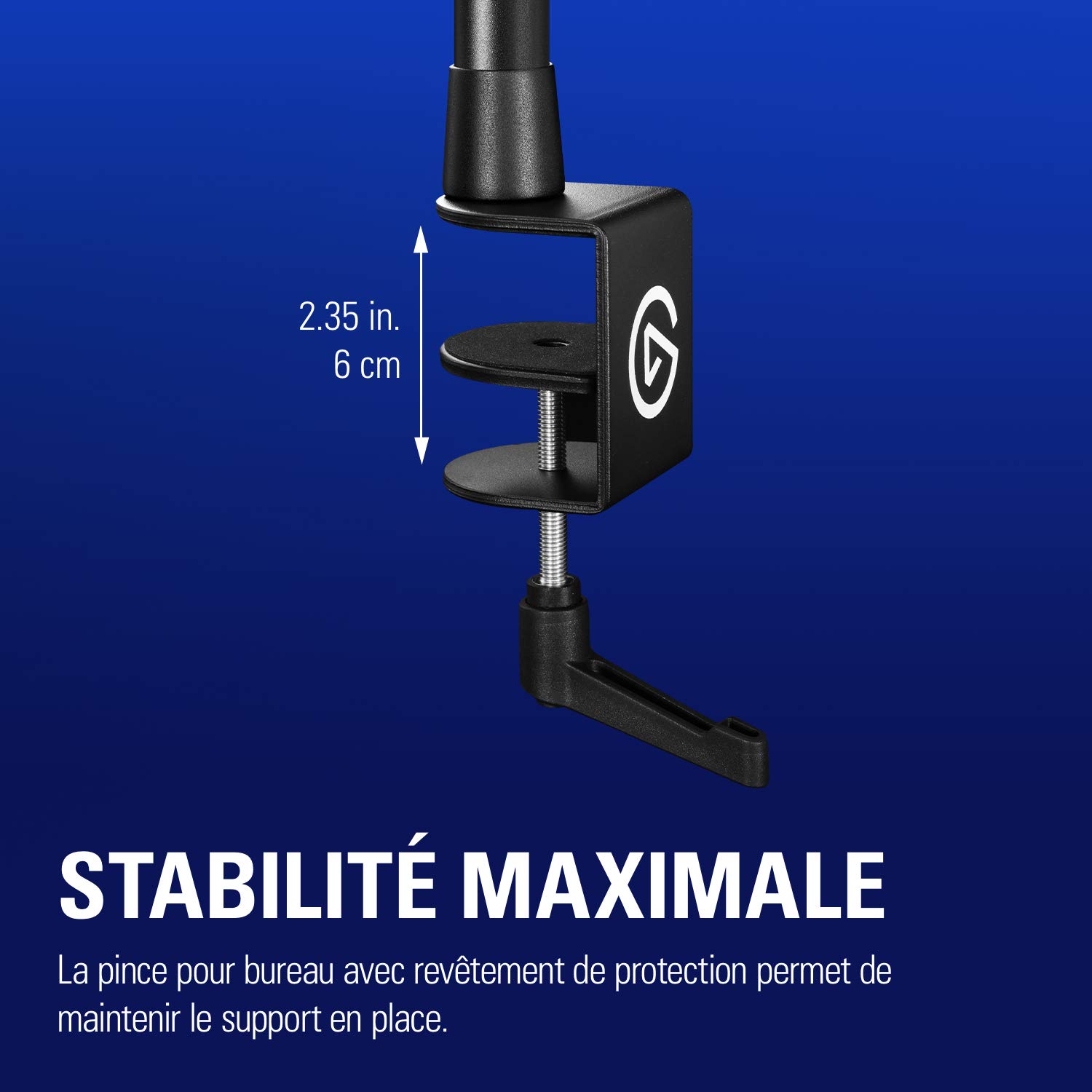 Elgato Master Mount L, pince pour bureau haut de gamme avec perche télescopique jusqu’à 125 cm et filetage 1/4" pour fixer des lumières, caméras et micros, idéale pour streaming, visio et studios