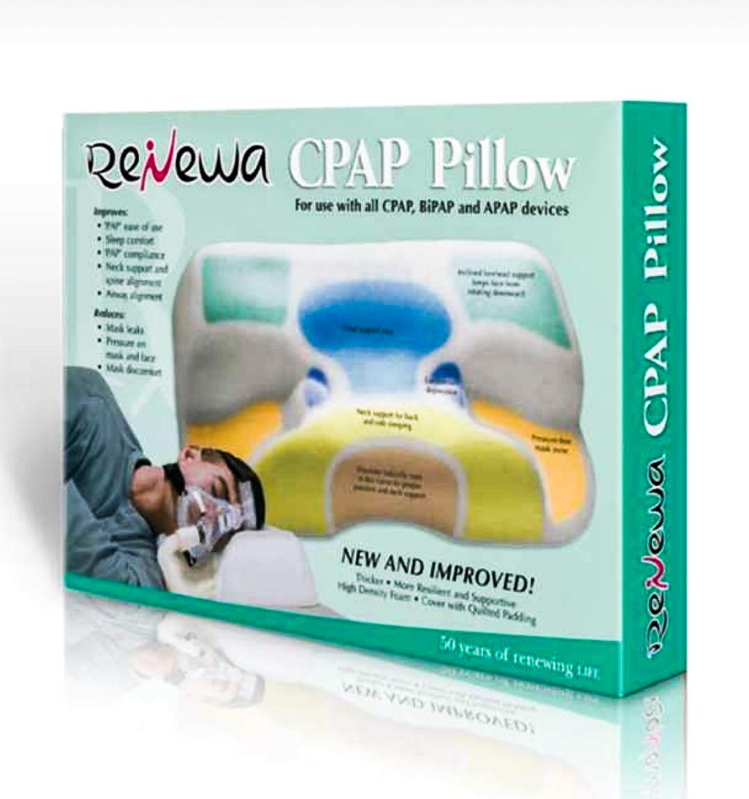 Renewa CPAP Pillow Memory Foam Contour Design Reduces Face & Nasal Mask Pressure, Air Leaks for Max Comfort - CPAP, BiPAP & APAP Users - for Stomach, Back, and Side Sleepers (White) (B00ITNXNQS) Amazon Price History, Amazon Price Tracker