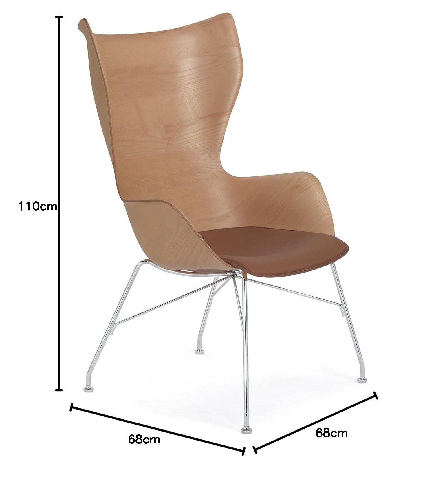 Amazon｜Kartell(カルテル) チェア 『K/WOOD Ash Leather(Kウッド