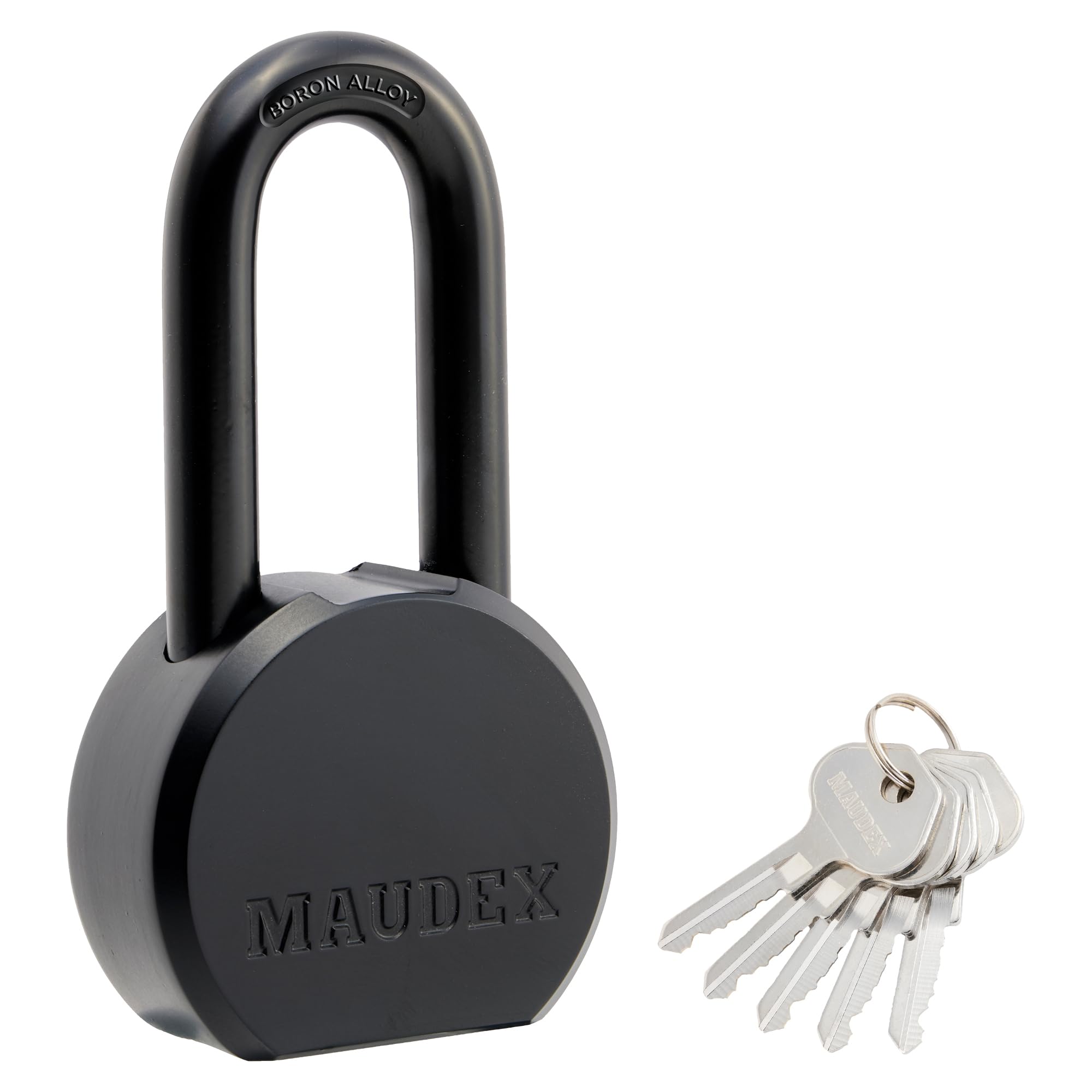 Cadenas Maudex PML65 Haute Sécurité - Anse Alliage Bore, Résistant Intempéries, 5 Clés - Pour Extérieur
