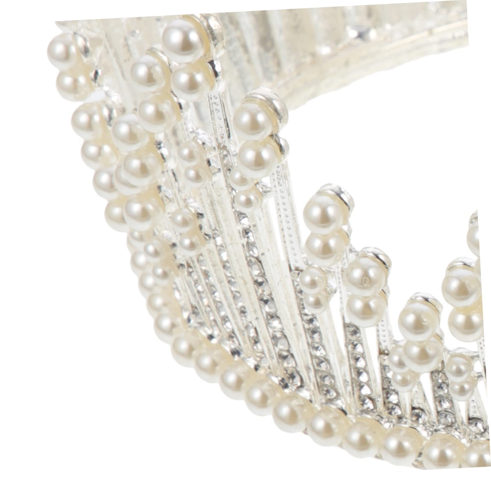 Tocado de Novia de Perla Plata para Fotografía y Fiesta de Mujeres | Diadema Barroca, Brillo Distintivo y Estilo Chic, Accesorio para Boda y Prom, Adorno Capilar Elegante