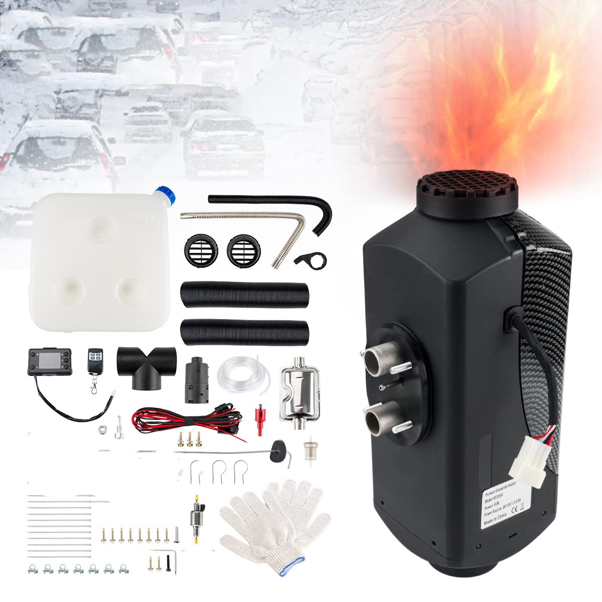 12V 8KW Air Diesel Heater przenośny zestaw ogrzewania postojowego z przełącznikiem LCD i pilotem, ciche ogrzewanie Diesel dla samochodów ciężarowych łodzi autobusów przyczep kempingowych kamperów ja
