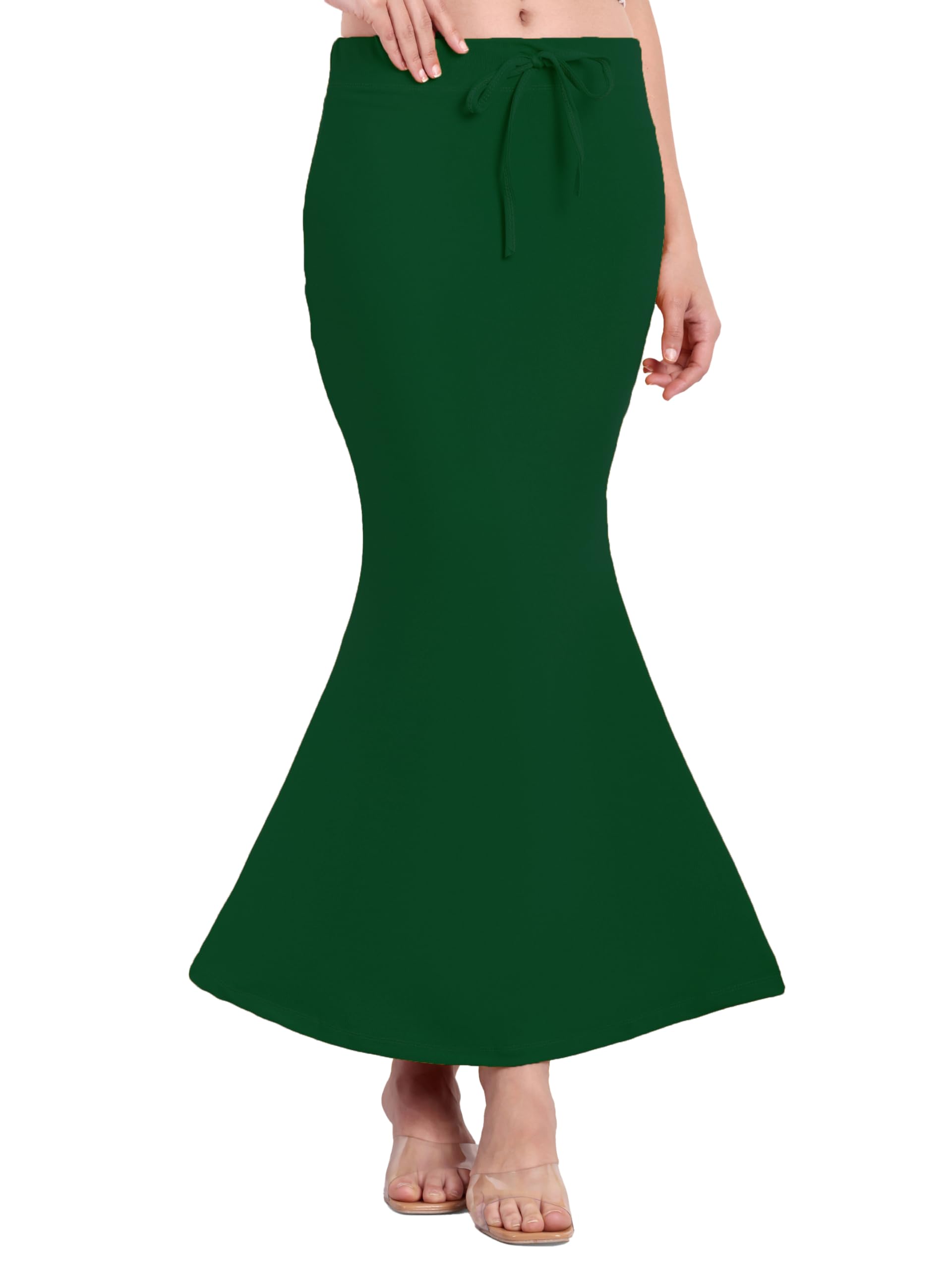 BureaucratSaree Shapewear Petticoat for Women Cotton Blended Lycra Body Shaper Peticoat, Long Under Skirt Dress for Saree,Stretchable Fishcut Innerwear for Ladies Saree in Party