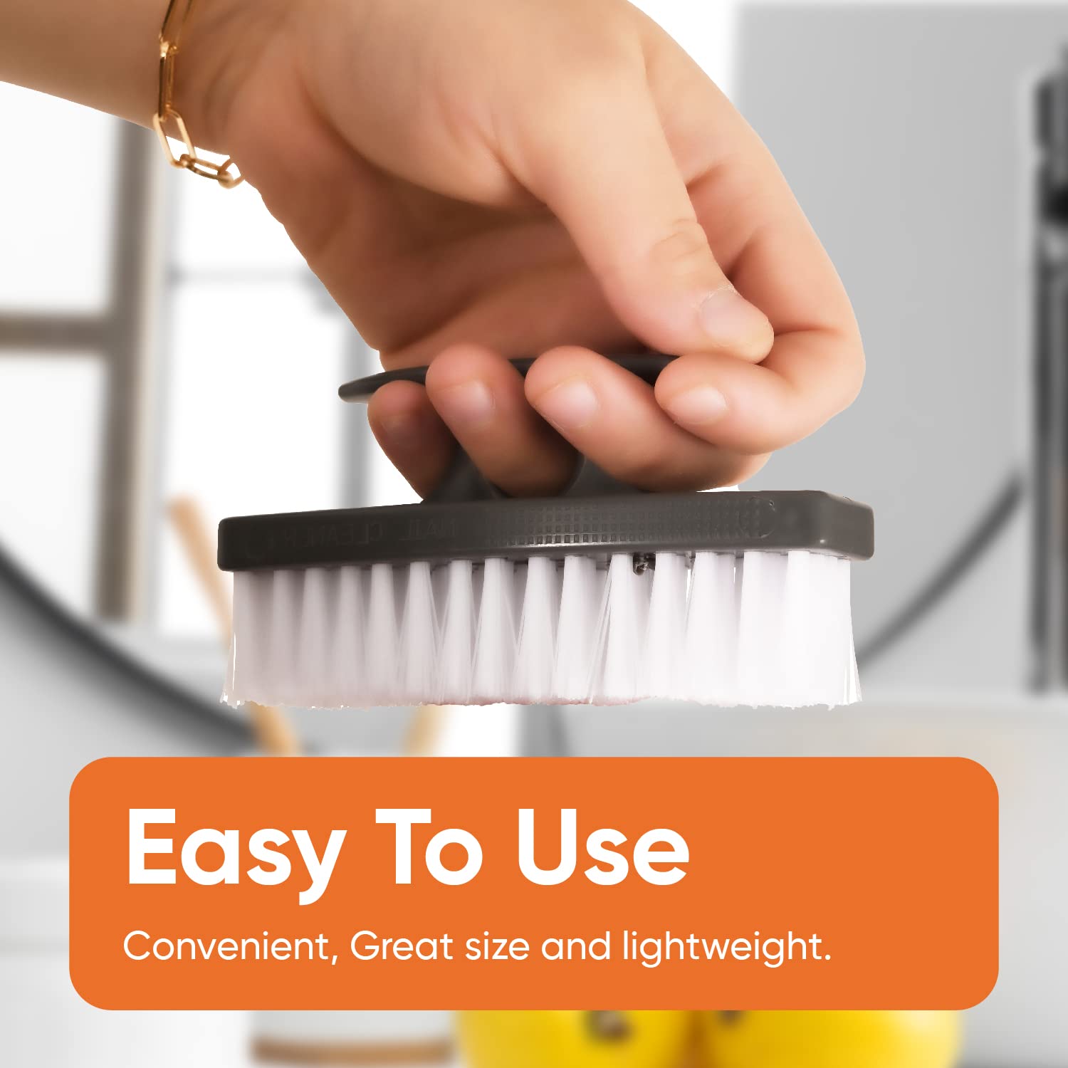 Superio Stiff Nail Cleaning Brush with Comfortable Plastic Handle
