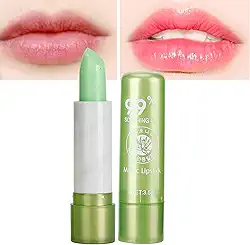Batom que muda de cor, protetor labial hidratante de aloe vera que muda de cor, ferramenta de beleza