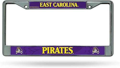 Miniatura 23 de Rico Industries NCAA Premium 12" x 6" Chrome Frame with Plastic Inserts - Car/Truck/SUV Automobile Accessory