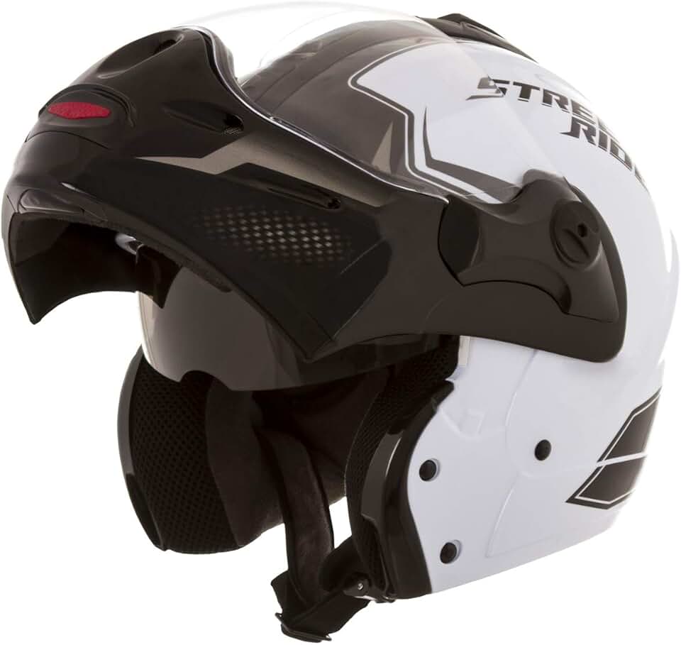 Capacete de Moto Mixs MX Captiva Route Brilhante Com Viseira Interna Solar Óculos de Sol Articulado Escamoteável Robocop Cinza Com Cinza