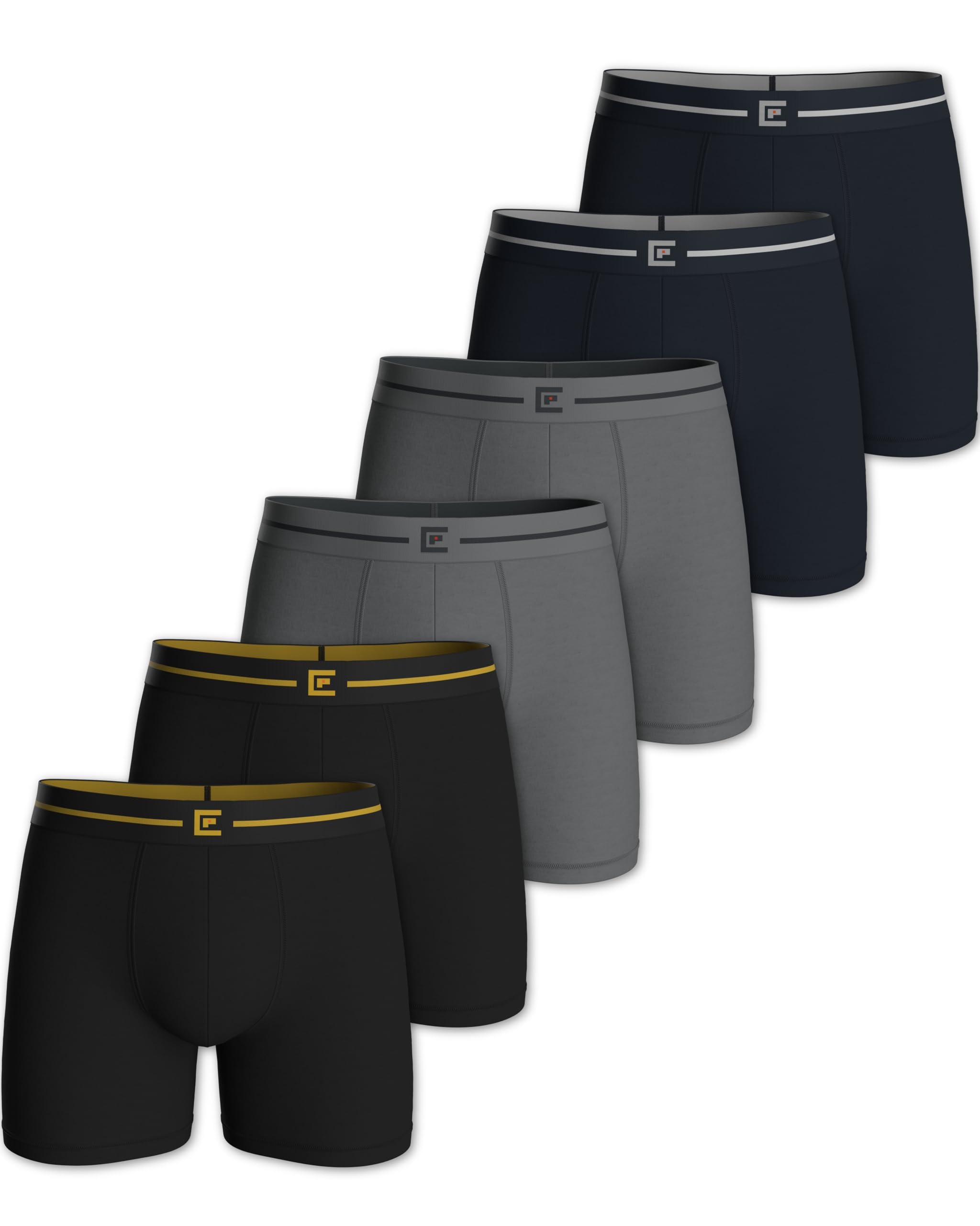 Pierre Calvini Bamboo Mens Boxers - Mens Underwear Multipack (6, Dark, XL)