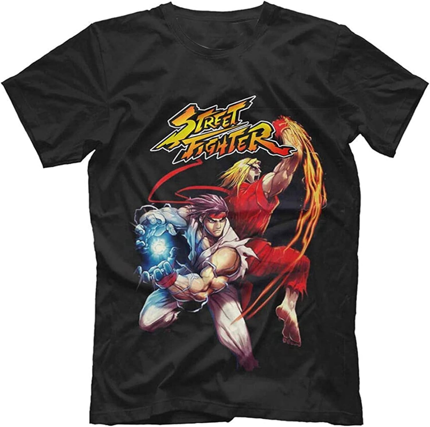Juyhggtfy Men's Color 7 Ryu And Ken Masters Tee - Street Fighter T-Shirt Fighting Game Characters(Medium)
